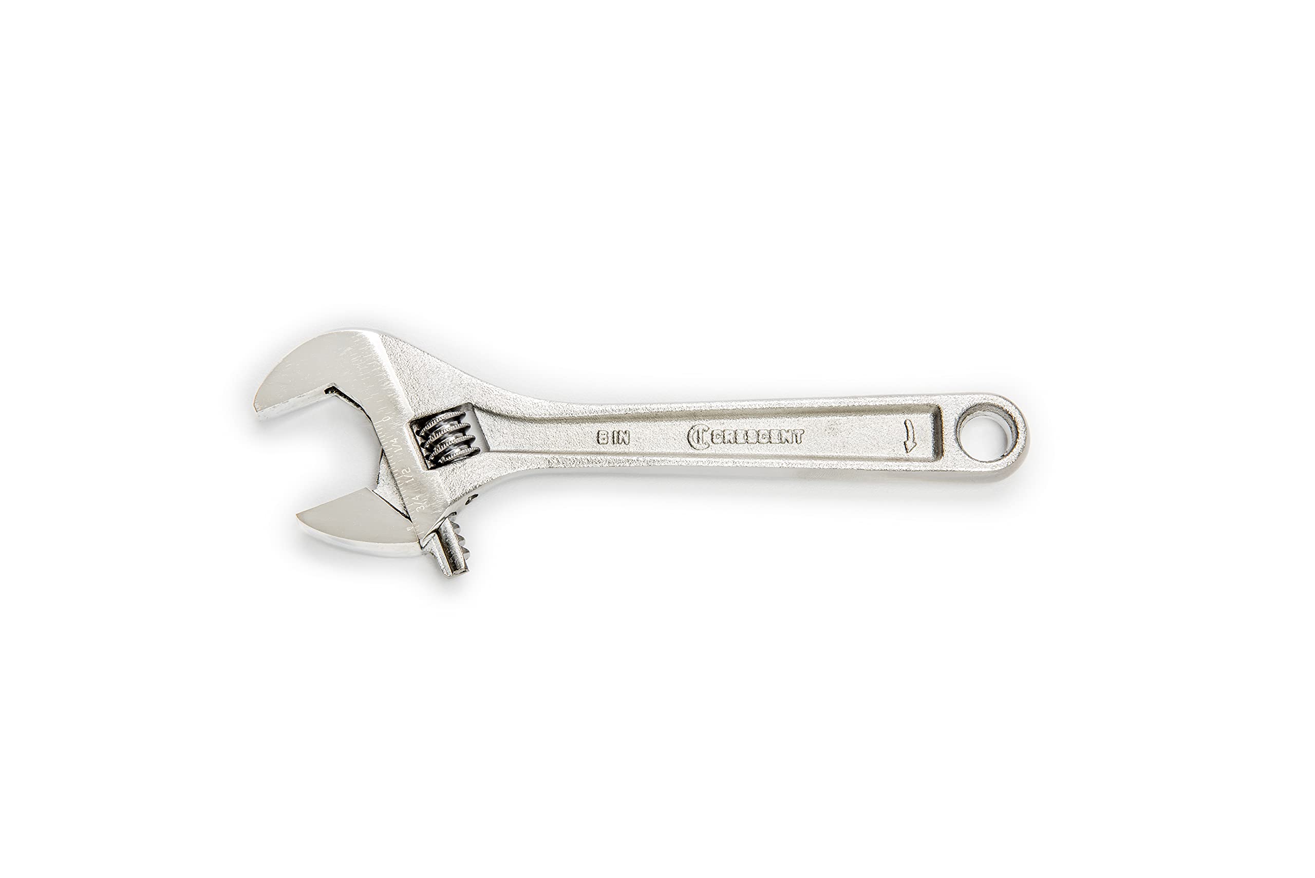 Crescent AC26VS Chrome Plated Adjustable Wrench/Spanner with Large Knurl to Provide a Tighter Jaw Fit, Silver, 152 mm/6-Inch