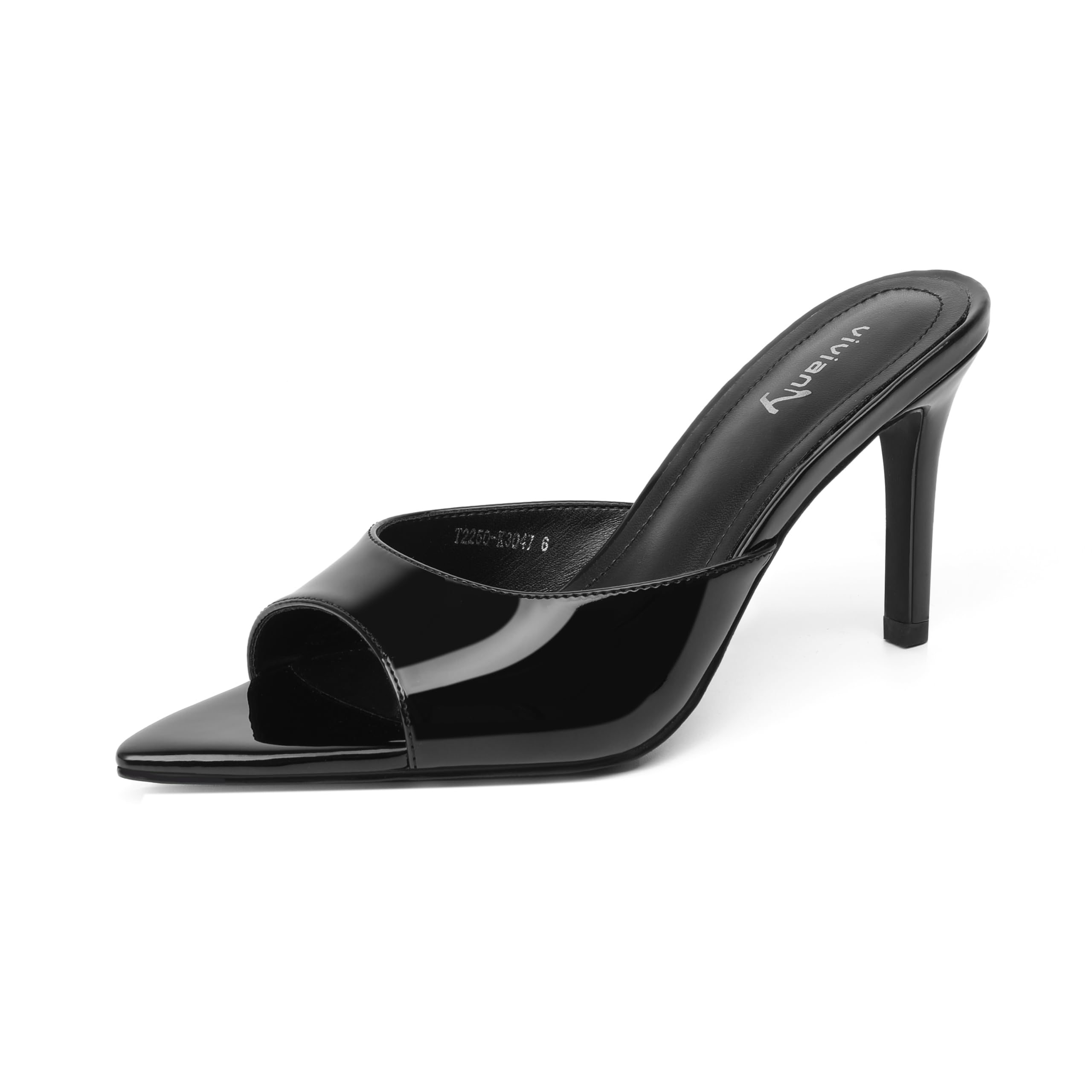 Photo 1 of vivianly Pointed Toe Stiletto Heel Sandals Strap High Heels Slip on Mules for Women Size 8