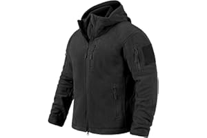 NAVEKULL Men's Tactical Fleece Jacket Winter Warm Full Zip Military Hoodies Multi-Pockets Hiking Hunting Outdoor Coats