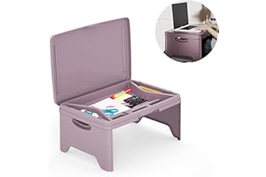 Tlingsd Folding Lap Desk for Bed with Compartments Storage Pocket,Color Foldable Laptop Table for Children's Activities,Bed D