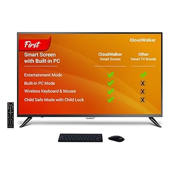 CloudWalker 109 cm (43 Inches) 4K Ultra HD Smart LED Screen 43SUA7 (Black)