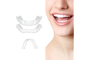 WUEYOPRON Fake Teeth, 2PCS Temporary Fake Teeth for Women and Men, Nature and Comfortable Veneers to Regain Confident Smile G01