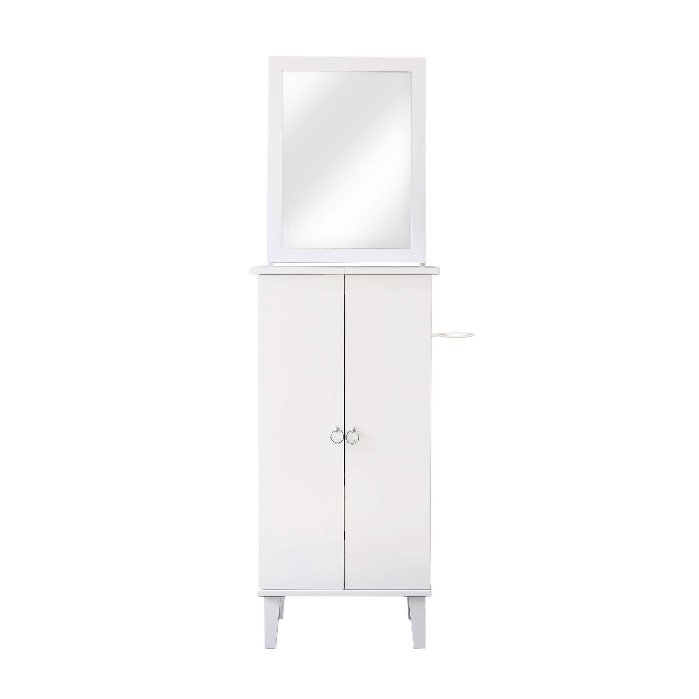 Photo 1 of Prinz Jewelry 40” Makeup & Jewelry Organizer Armoire with Mirror, White (09-DS-84465)