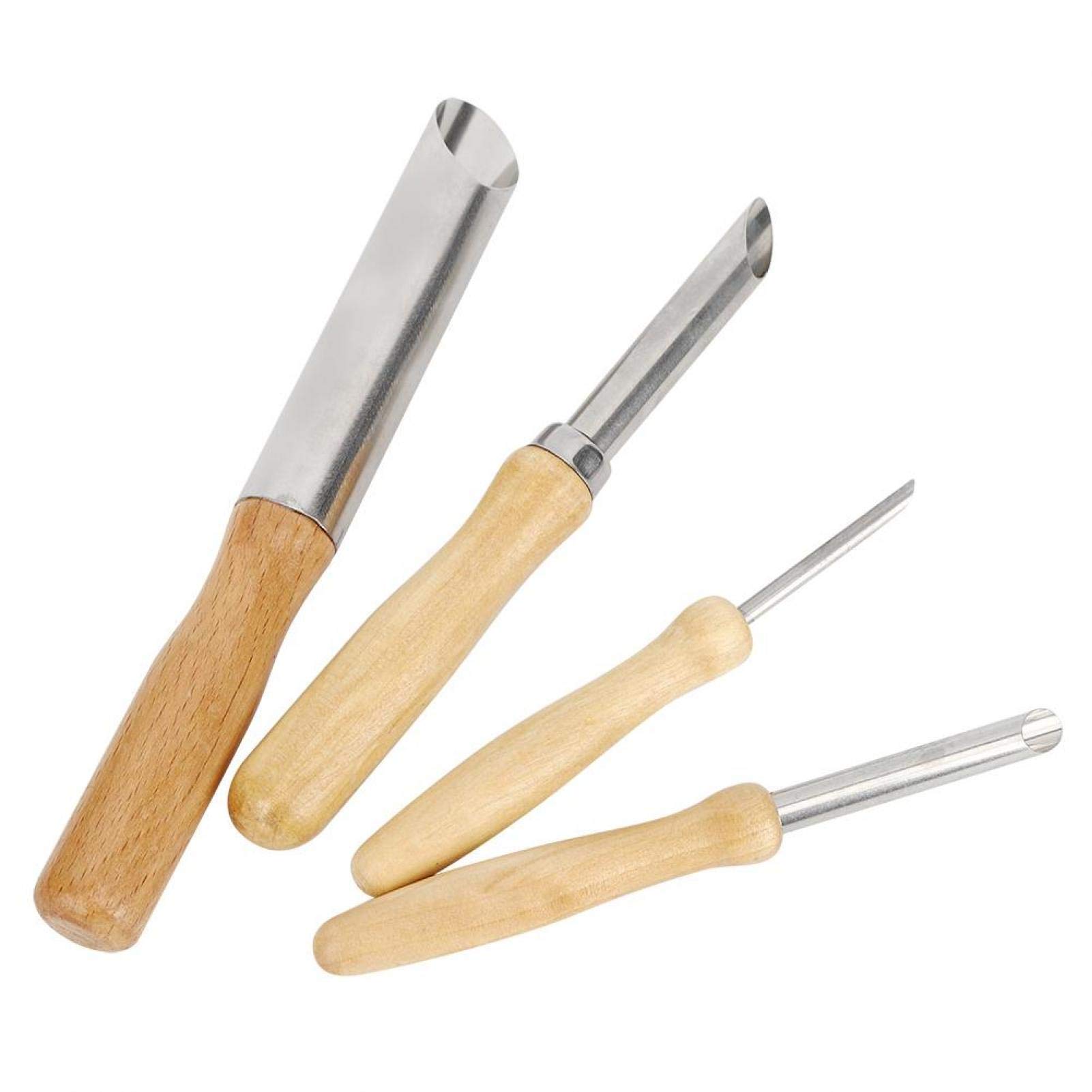 Fafeicy 4Pcs Wood Handle Round Hole Pottery Clay Cutters for Sculpting Ceramic Tools Artists Modeling Craft Supplies Professional Clay Carving Set