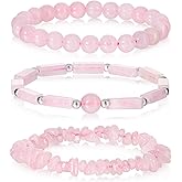 3Pcs Natural Stone Bracelets for Women 8mm Crystal Beaded Bracelets Handmade Stretch Bracelet Healing Crystal Jewelry for Women