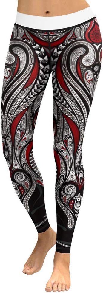 Electronics Red, M High Waist Yoga 