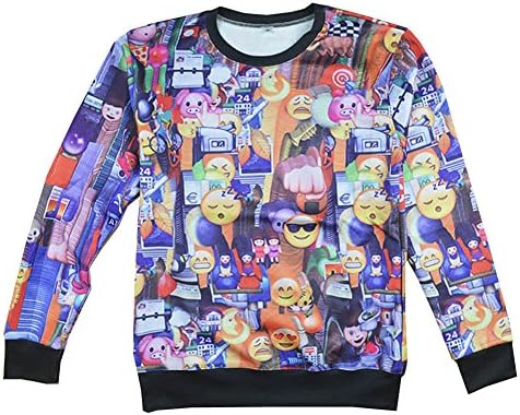 Unisex Swag Clothing Pullover funny Cartoon Angry Emoji Sweatshirt (S)