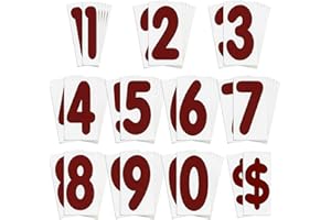 KitAbility Replacement Numbers for White Message Board Sidewalk Signs with 4 Inch Tracks, 6 of Each Number 0 to 9, Red on White Background