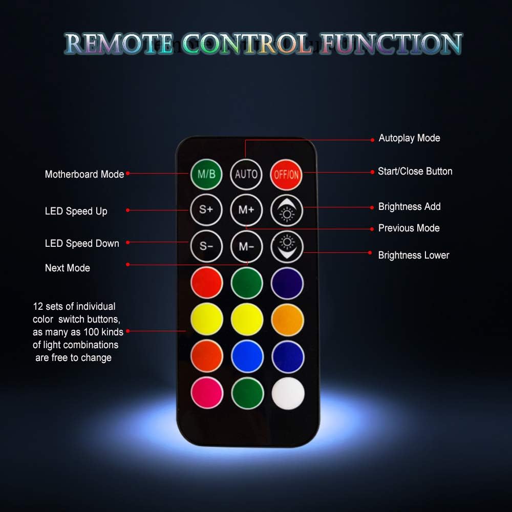 Easythreed 120mm RGB PC Fans, Wireless 6-Pin PWM LED High Performance ...