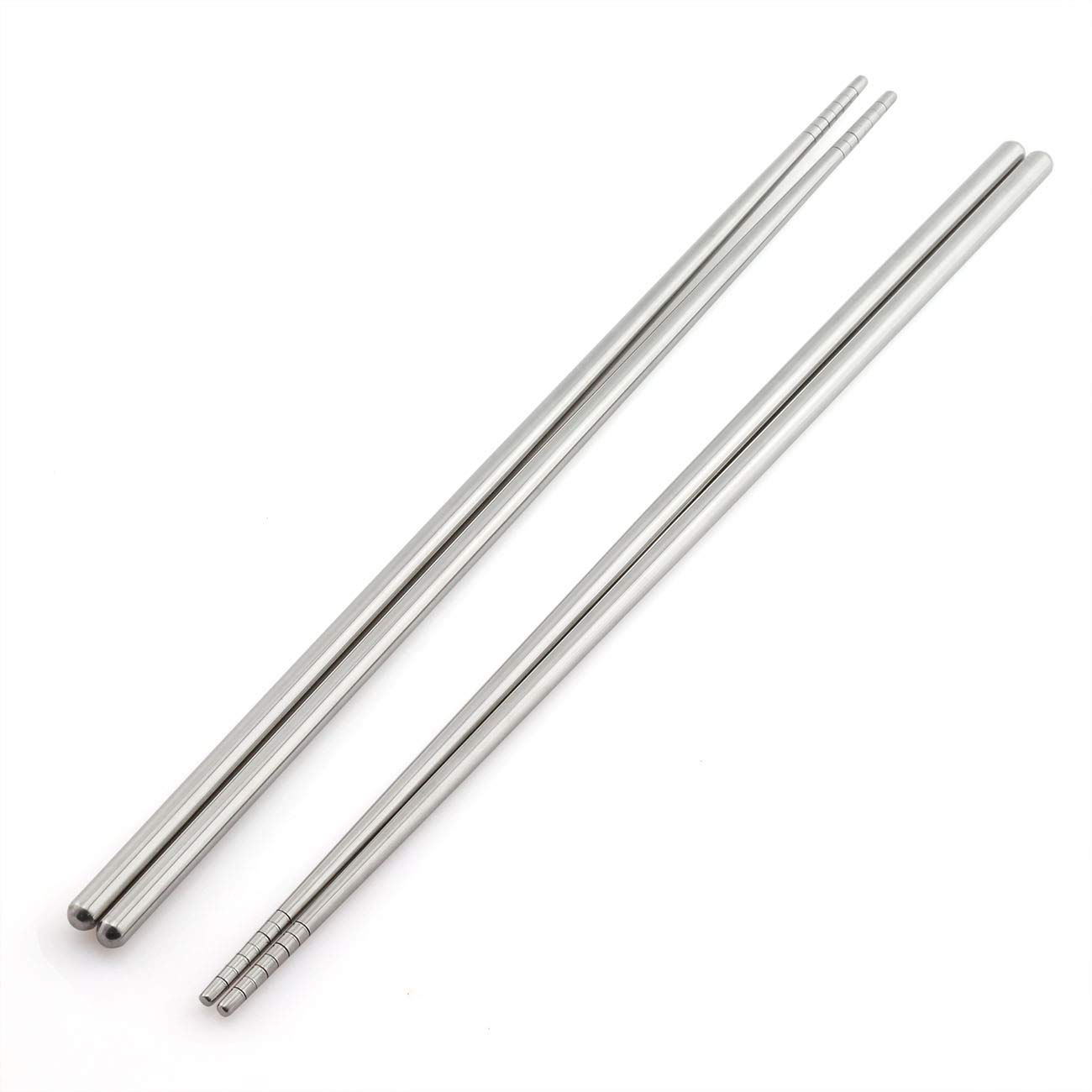 JCBIZ Stainless Steel 14'' Chinese Chopsticks (2 Pairs), Extra Long Handled Kitchen Tableware for Hot Pot Cooking, Frying, Noodle Reusable, Super Long Handled