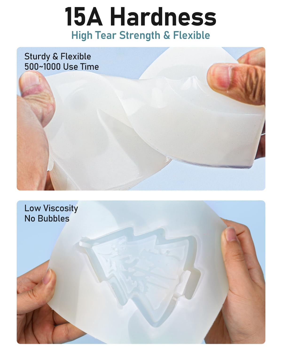 Nicpro 90oz Silicone Mold Making Kit, 15A Platinum Liquid Silicone Rubber, Flexible Silicone Molds Maker Mix Ratio 1:1 for Casting 3D Resins Candle Soap Molds DIY with 12 Mica Powder, Mixing Cups