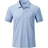 JMIERR Mens Casual Polo Shirt Summer Buttonless Short Sleeve Moisture Wicking Quick Dry Henley Golf Shirts