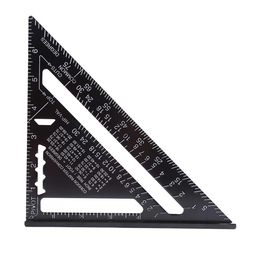 7 Inch Aluminum Alloy Triangle Ruler Square Protractor High Precision Measuring Tool for Engineer Carpenter (Metric)