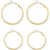 FAN&LOUIS Clip On Hoop Earrings Women,14K Gold Women's Clip-On Earrings Large Hoops Trendy for Non-Pierced Ears Lightweight 2026