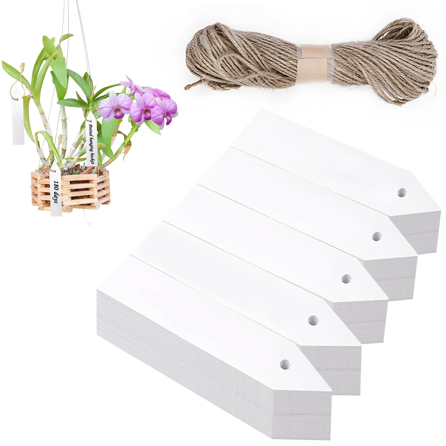 Plant Labels 100Pcs Garden Labels for Outdoor Plants Plant Markers & Labels Re-Usable Plant Tags Plastic Plant Tags for Seed Labels Pots Plastic (White)