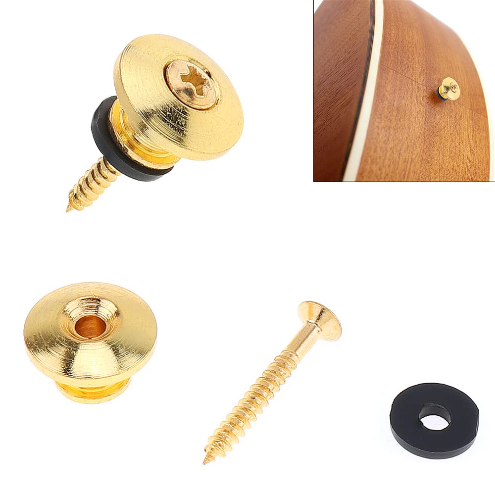 MuzcYM 2pcs Mushrooms Head Guitar Strap Buttons Strap Locks, Guitar Strap Buckle Straplocks Tail Nail End Pins Strap Button Nail