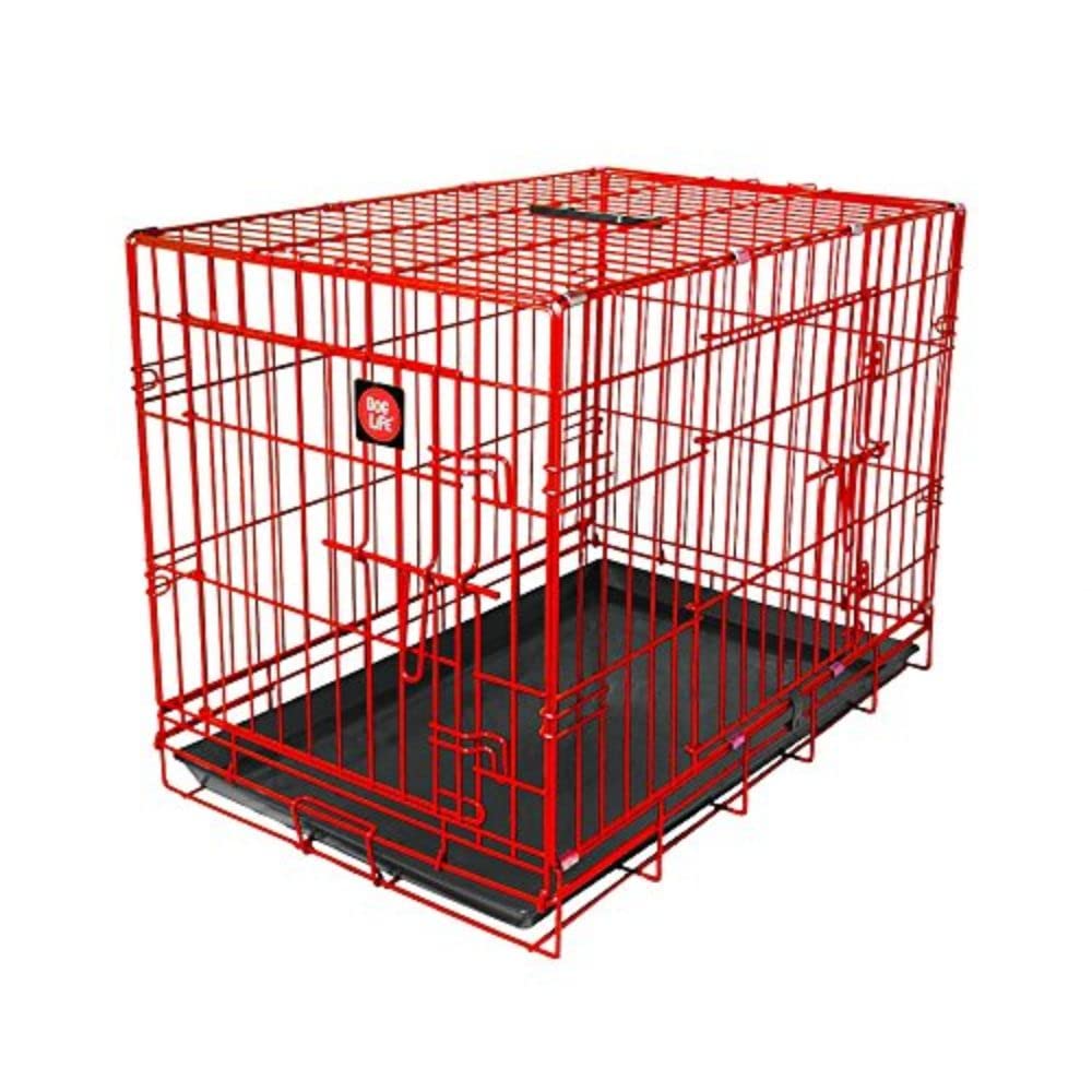 JAMES & STEEL My Pet Dog Crate, Red, 24-Inch