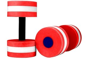 COMIOR Set of 2 Water Dumbbells Aerobics Swimming Pool Dumbbells for Exercise, Sports Aquatic Exercise Dumbbells Set Foam Dumbbells Fitness Resistance Barbells Float Water Aerobics Equipment for Weight Loss