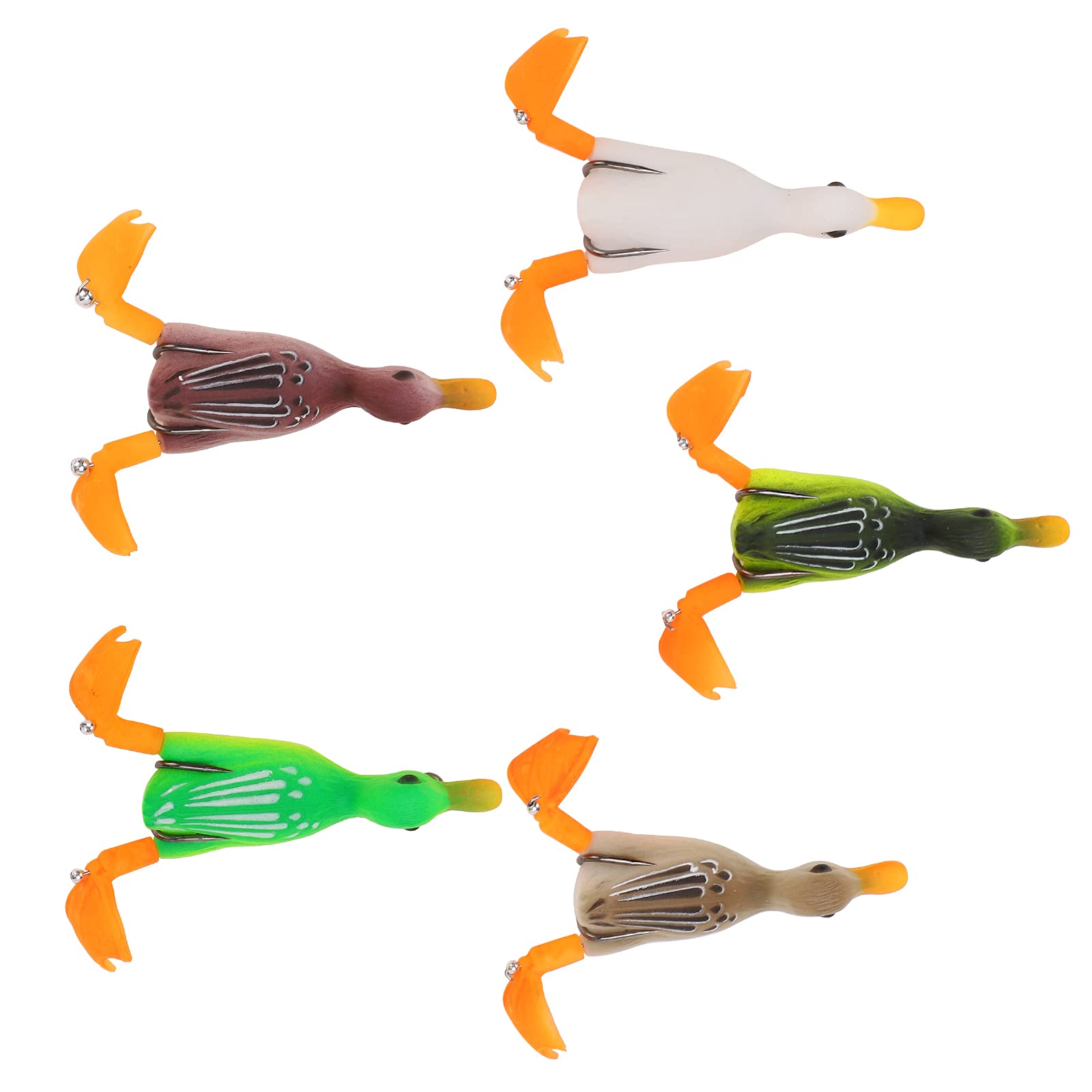 Topwater Duck, Top Water Fishing Lures 5pcs Fishing Lures Vivid Duck Lures for Bass Fishing for Freshwater Saltwater