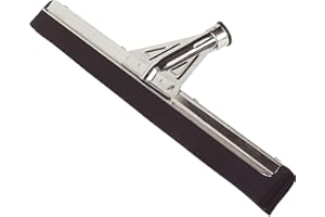 Carlisle 36682400 Flo-Pac Soft Double Foam Rubber Squeegee with Heavy Duty Metal Frame and Threaded Socket, 22" Length, Black