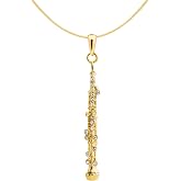 Spinningdaisy Crystal Oboe Necklace for Women, Gift for Oboe Player Music Teacher Orchestra