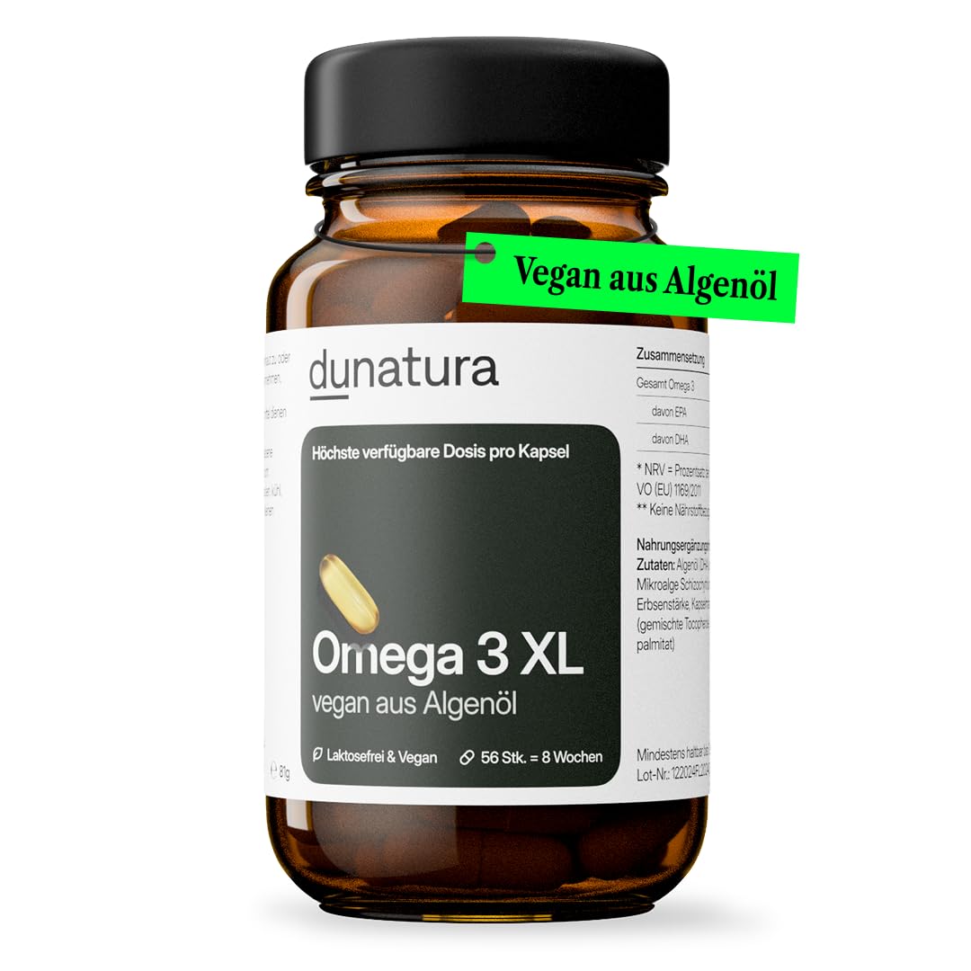 Dunatura Omega 3 Kapseln - 56 Kapseln - EPA & DHA aus Algenöl