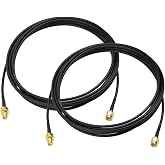 BINGFU SMA Male to SMA Female Bulkhead Mount RG174 Antenna Extension Cable 3m 10 feet (2-Pack) Compatible with 4G LTE Router Gateway Modem Mobile Cellular Receiver