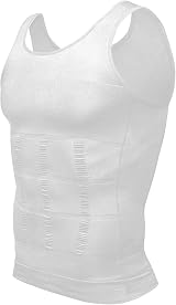 Odoland Compression Vest Men 3 Pack Slimming Shirt White XL Pack view 5