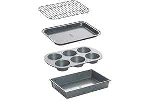 Chicago Metallic 8044 Non-Stick Toaster Oven Set, 4-Piece