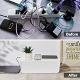SMRONAR Cable Tidy Box 2 Set White ABS Large Organizer for Desk Wire Management view 4