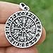 Guidepost Compass Talisman Viking Protection Vegvisir Elder Futhark Pendant W PVC Cord