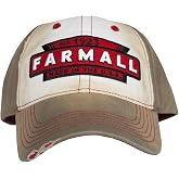 540Brands McCormick Farmall Men's Adjustable Baseball Cap, Distressed Tea-Stained with Logo Patch, 6-Panel Hat Brown