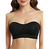 ZENUTA Strapless Bras for Women, Non-Slip Silicone Bandeau Bra, Wireless Padded Bralette Push Up Bra Seamless Tube Top