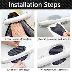 ASUBHA 4PCS Carbon Fiber Anti-Scratches Car Door