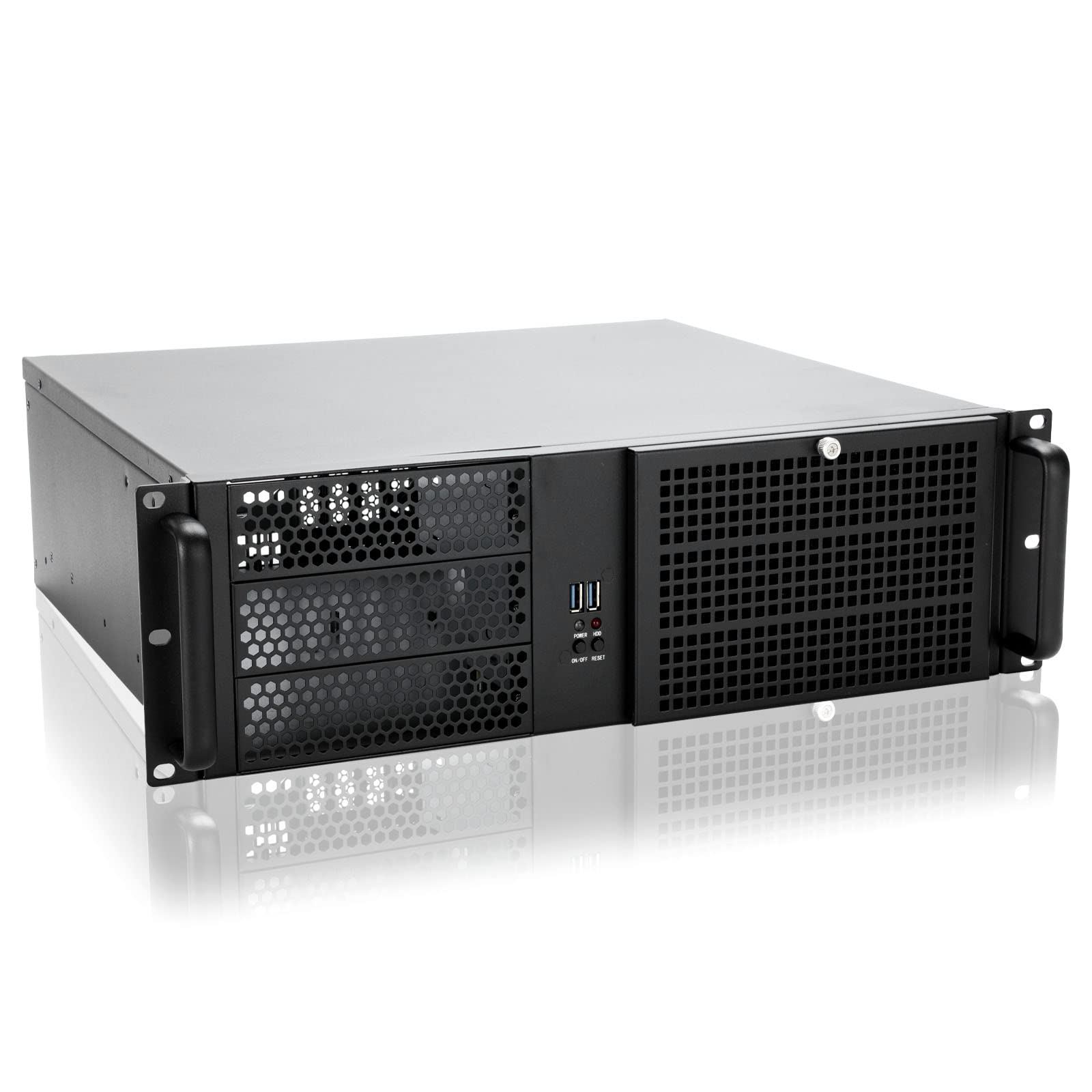RackChoice 3u Rackmount Server Chassis MATX/Mini-ITX 3x5.25 Support PS2 PSU w/Side 80mm or Bottom 120mm Fan or SFX PSU (Need to use The braccket in Screw Box), dust Filter Front Easy maintenace