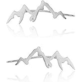 Mountain Peak Crawler Earrings Silver Mountains Climbers Wrap Earring