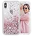 Caka iPhone X Case, iPhone Xs Glitter Case Liquid Series Girls Luxury Fashion Bling Flowing Liquid Floating Sparkle Glitter Cute Soft TPU Case for iPhone X XS (Rose Gold)