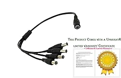 UpBright 4 Splitter/4 Way Power Cord+ 12V 5A 60W