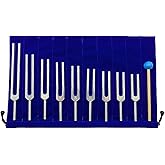 Oreilet 9Pcs Tuning Forks Set, Body for Healing Chakra with Storage Bag, Musical Instrument DNA Healing, Sound Therapy (174Hz