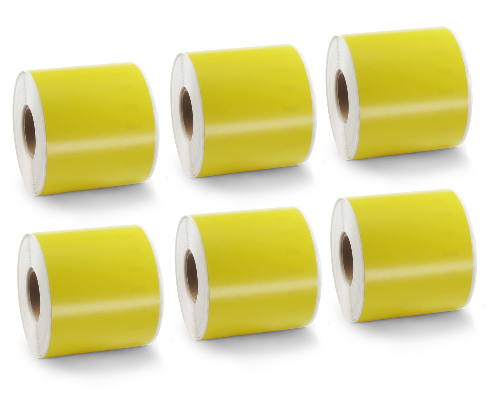 BETCKEY - 6 Rolls Yellow Lever Arch File Labels Compatible with DYMO 99019(S0722480), 59mm x 190mm, 900 Colored Labels Compatible with DYMO LabelWriter 450, 4XL, NOT Fit 550 or 5XL