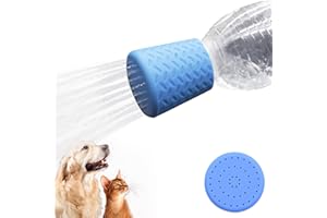 Bongpuda Silicone Dogs Shower Sprayer Head Attachment - Pet Shower Cap Sprinkler | Portable Outdoor Shower Heads for Camping, Hiking, Beach - Fits Most Plastic Mineral Water Bottle, 1 Pack Blue