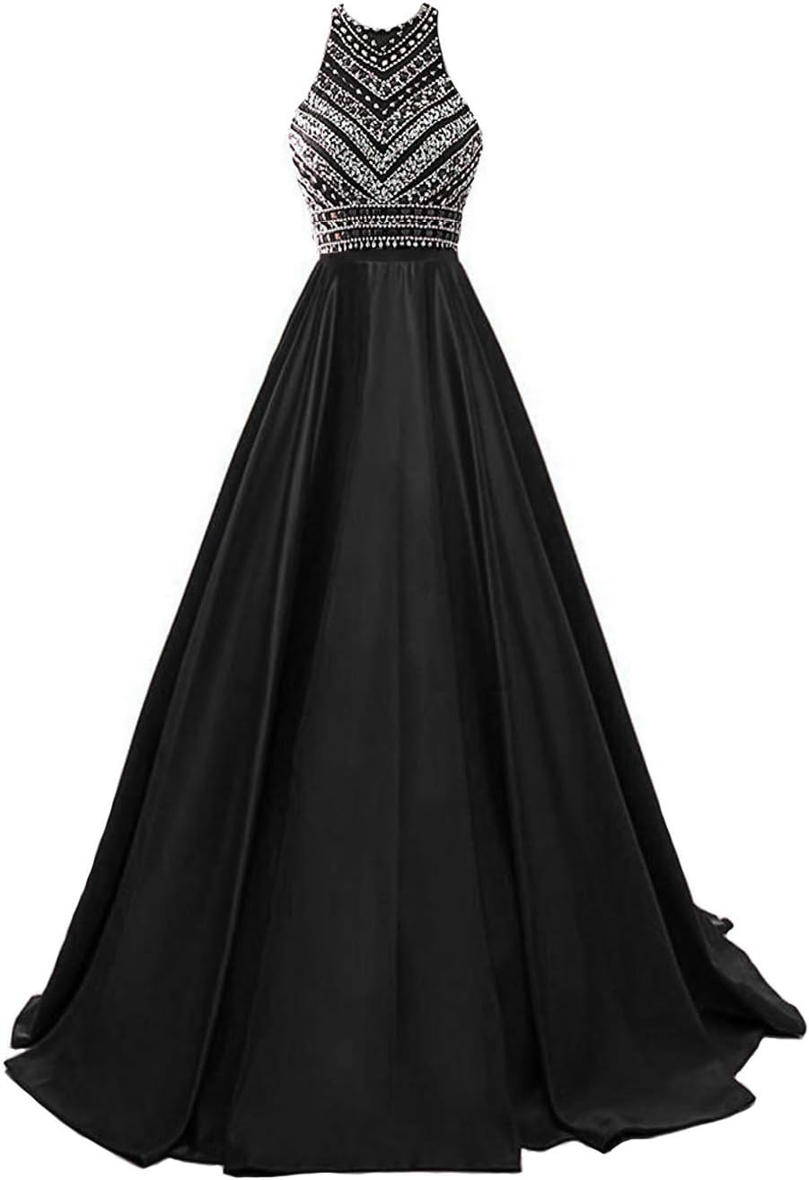 HEIMO Women's Sequins Evening Party Gowns Beading Formal Prom Dresses Long H187