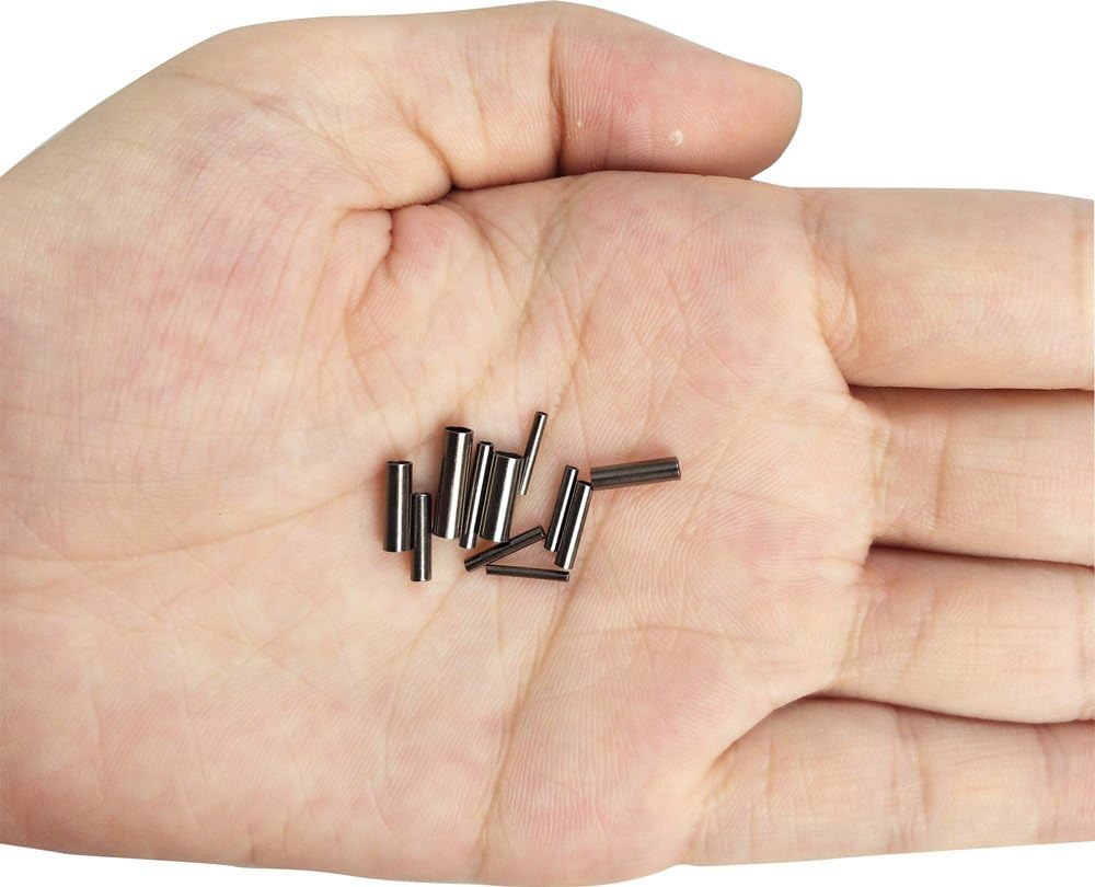 ICE SEA 100pcs Single Barrel Crimp Sleeve Kit Copper Crimping Loop Sleeve Fishing Line Tube Connectors 11 Sizes