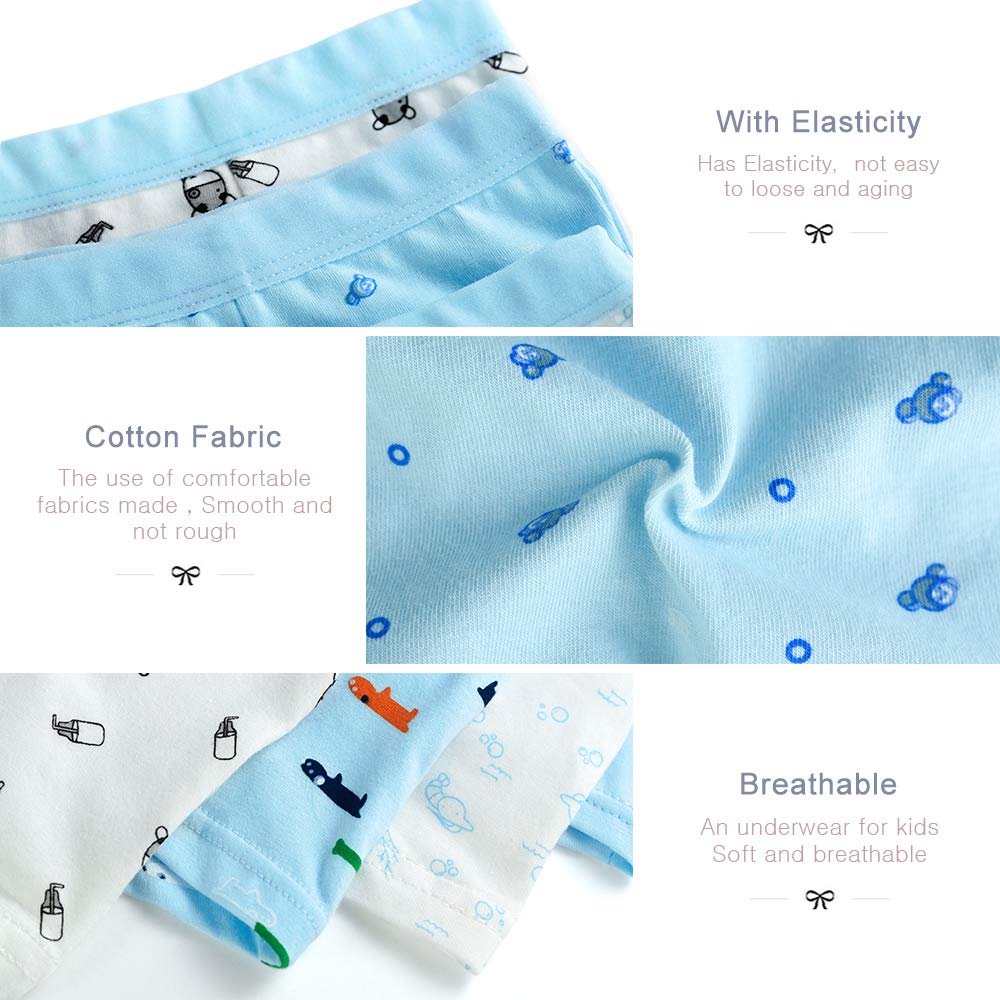 slaixiu Soft Cotton Kids Underwear Cartoon Boys Boxer Briefs 4-Pack (UW75-No.7-120)