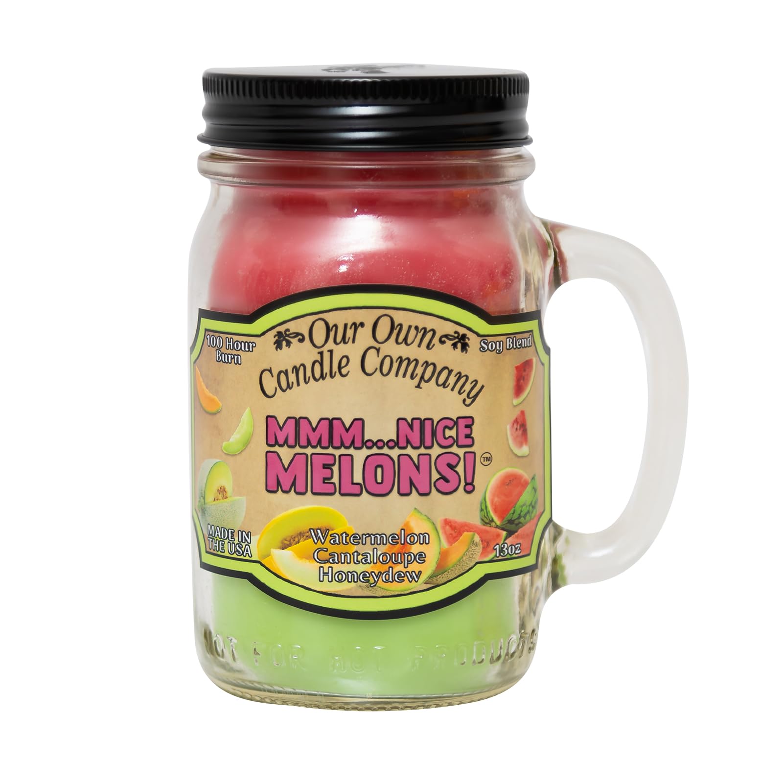 our own candle Company 13Oz Mmm. Nice Melons! Scented Jar Candle (Brand) Made In USA - 100 Hr Burn (1)