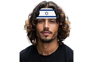 Israel Flag Velvet Headband for Man Woman,Israeli Flag Non Slip Soft Head Band Bandana for Sport Travel Running Working Out