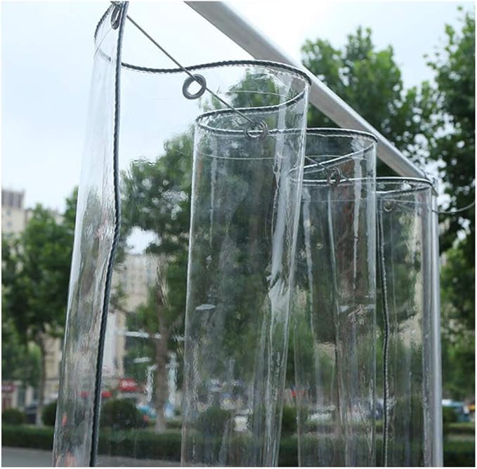 ELIUSI Clear Tarps Heavy Duty Waterproof Metal Grommets, Thicken 03mm