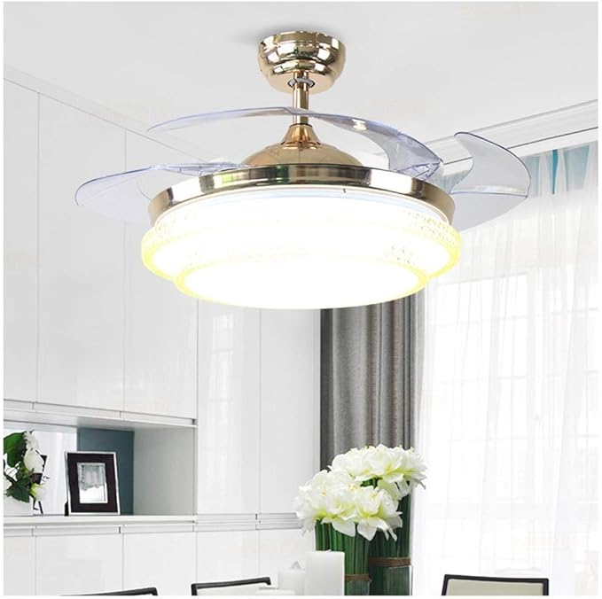 Deckenventilator + Lampe Lichter Fernbedienung Acrylblatt LED Für