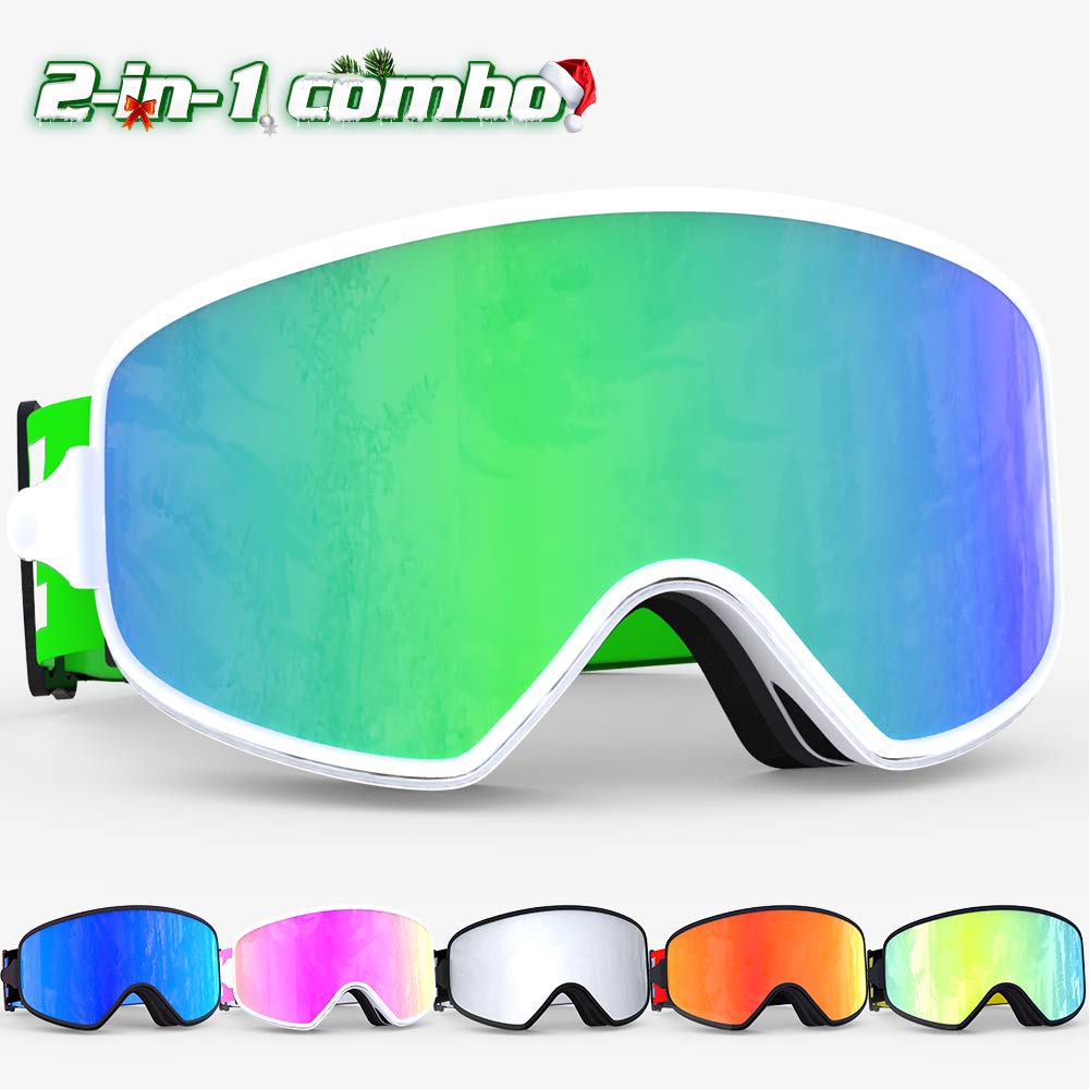 Ski COPOZZ Goggles, Available Lens Polarized Protection, UV AntiFog