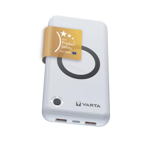 VARTA 2 in 1 Power Bank und Wireless Charger, kabelloses Ladegerät, Powerbank 20000mAh, LED Ladestandanzeige, lädt bis zu 4 Geräte gleichzeitig, inkl.
